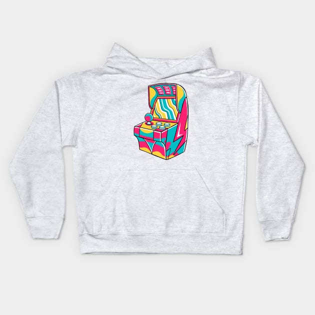 Game Arcade Machine Kids Hoodie by MEDZ